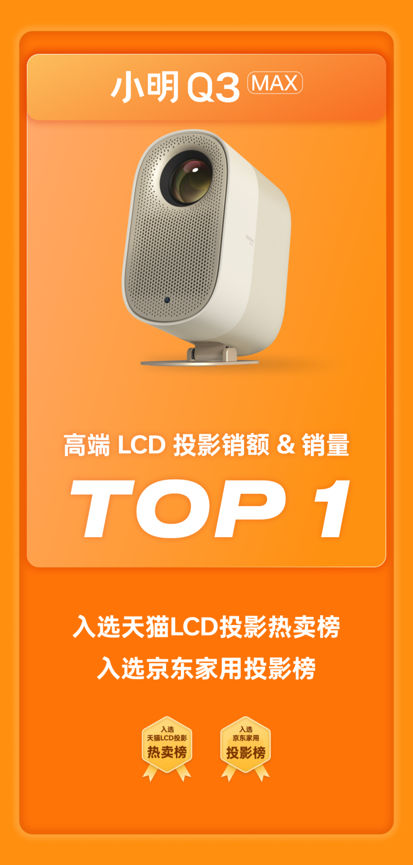 小明投影引领LCD投影市场爆发  斩获618全渠道LCD投影销额与销量TOP1