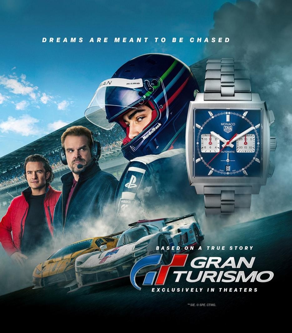 TAG HEUER泰格豪雅摩纳哥系列腕表亮相大银幕于《GT赛车：极速狂飙》中出镜